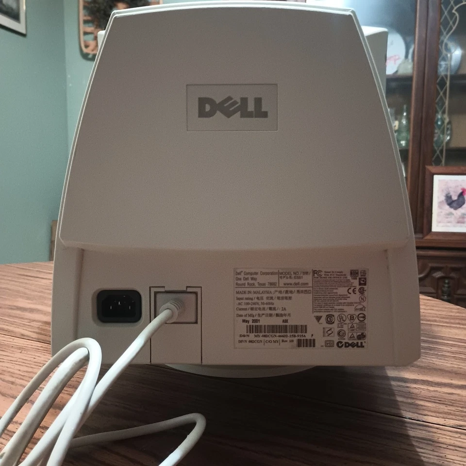CRT Monitor Dell 15" Vintage Retro Gaming Model E551 May 2001 Y2K Beige - Image 4 of 4
