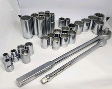 Armstrong 12 Point 12 Drive 30 Piece Partial Set 38 To 1-14 W Ratchet St- Armstrong 12 Point 12 Drive 30 Piece Partial Set 38 To 1-14 W Ratchet St-