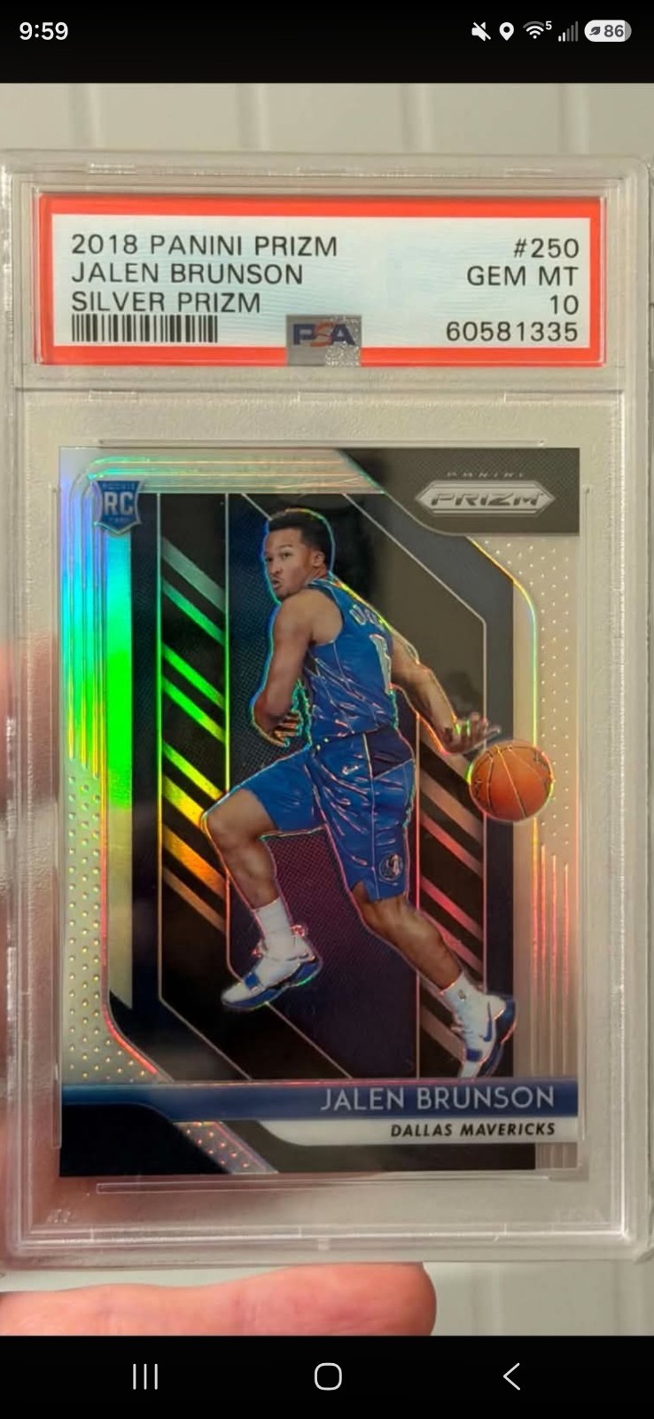 2018 Panini Prizm Silver Jalen Brunson ROOKIE #250 🔥🔥PSA 10🔥🔥 GEM MINT view 3