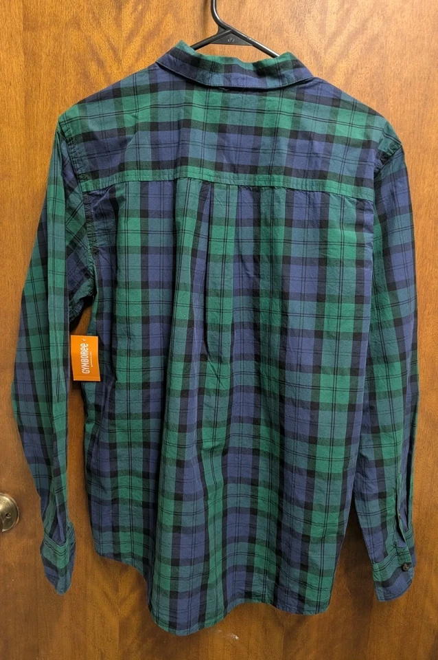 NUEVO CON ETIQUETAS Para hombres Gymboree Algodón Abotonado Manga Larga Camisa a Cuadros Mediana Bosque Nobel Foto 2 de 4