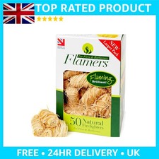 Instant Ignition 50 Pack Natural Firelighters - Clean & Odourless Fire Starters 0.30 per lighter
