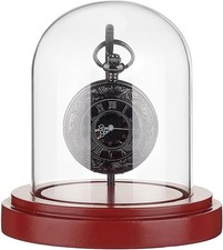 PH PandaHall 3 x 4 inch Pocket Watch Display Case Glass Dome Clear