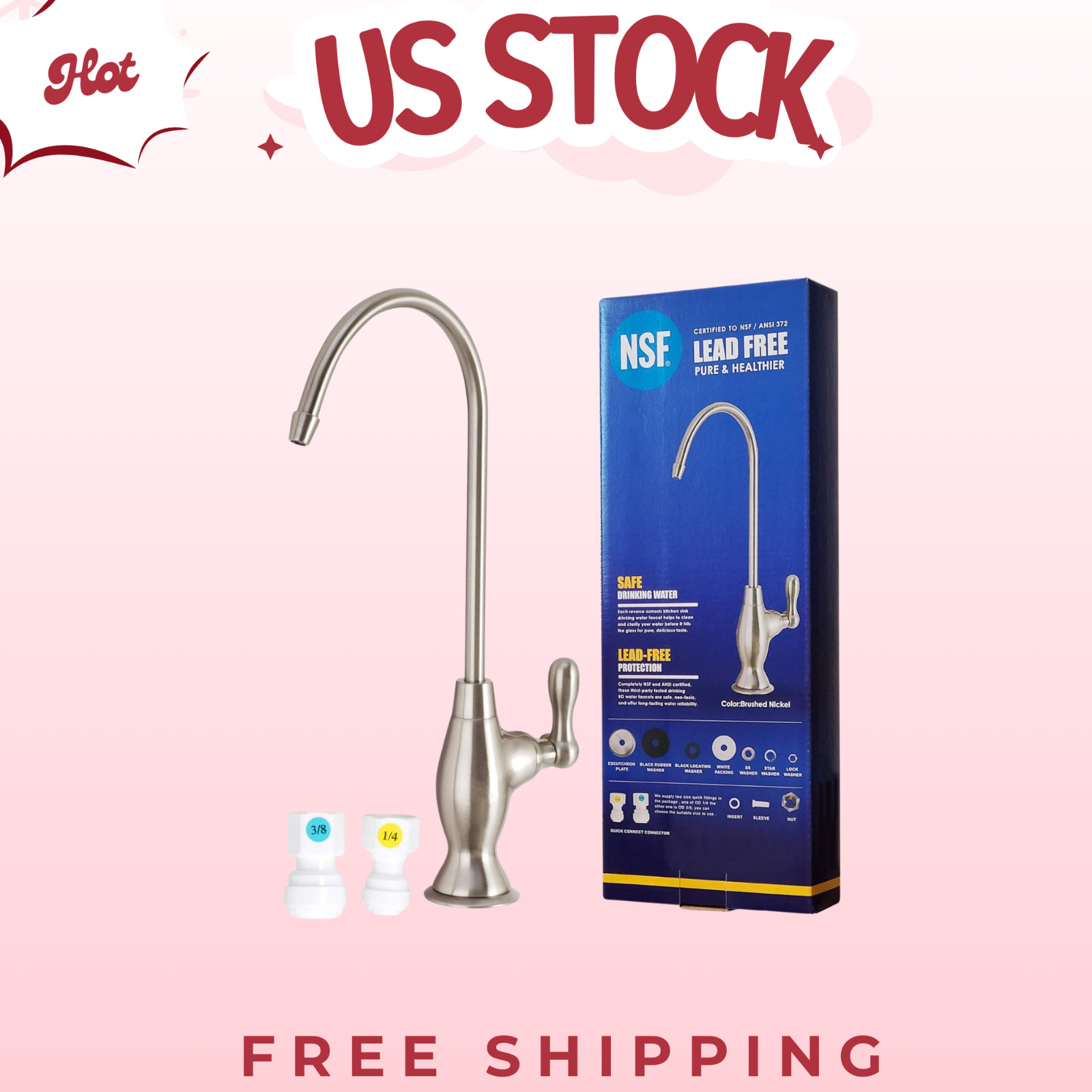 NSF Certified Lead-Free Reverse Osmosis Faucet (Brushed Nickel) for Drinking