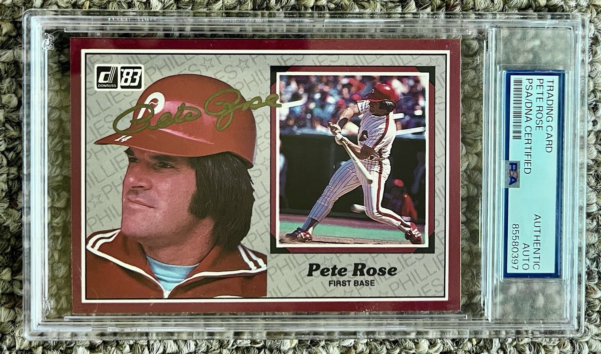 1983 Pete Rose Signed Donruss Jumbo Giant PSA DNA Auto Autograph