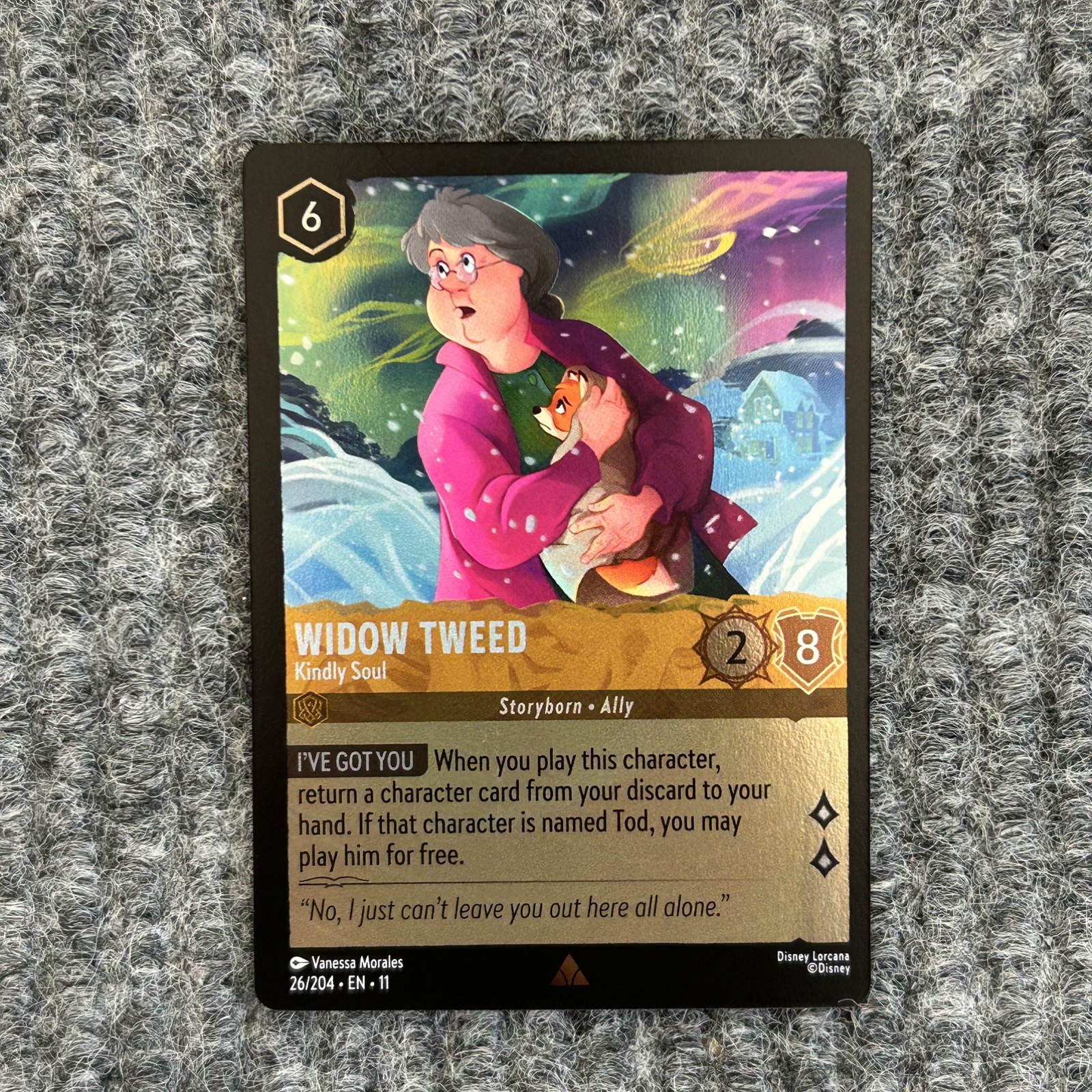 Disney Lorcana Winterspell Widow Tweed Kindly Soul 26/204 Foil NM Rare