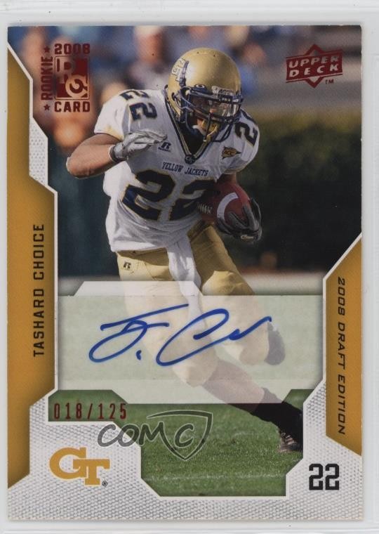 2008 Draft Edition Red Exclusives 18/125 Tashard Choice #93 Rookie Auto RC 0b2
