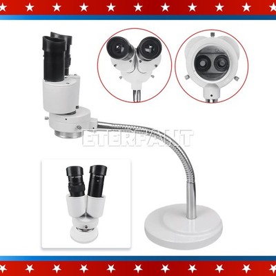 10X Adjust Binocular Microscope with LED Light for Dental Lab Soldering Repair