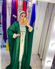 Long Moroccan Eid Kaftan SALE Georgette Islamic Hand Work Dubai Farasha Abaya