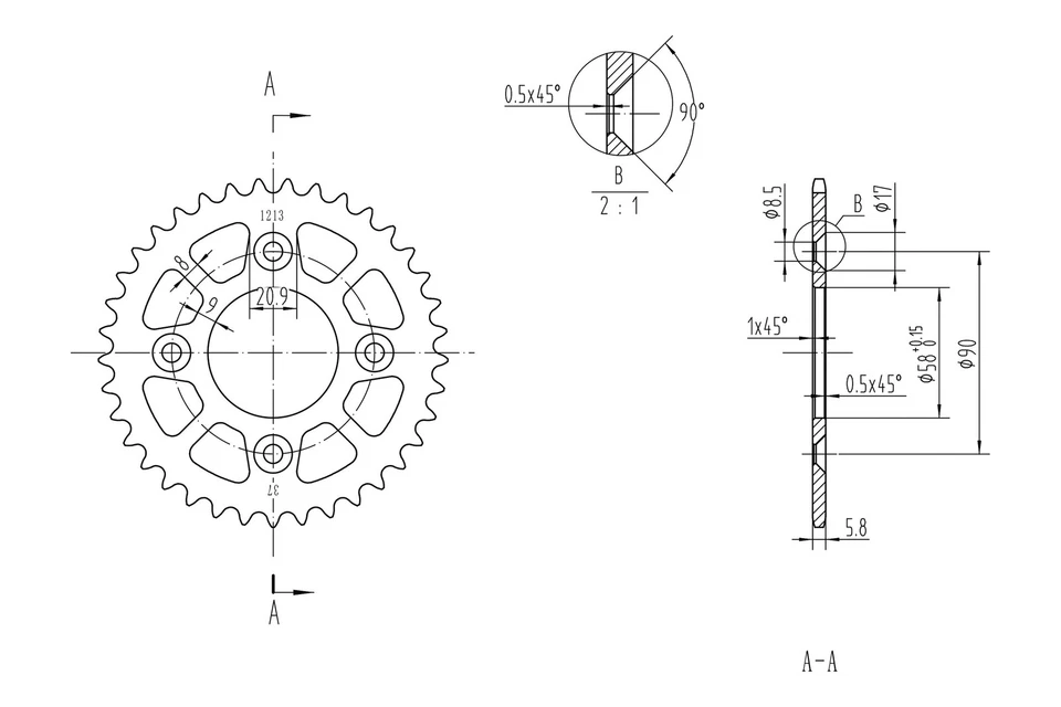 For Honda CRF50F 2004-2017 BikeMaster 965030 420 Series Rear Sprocket Foto 2 de 2