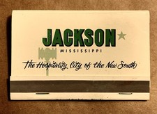Jackson Mississippi ~ Hard to Find ~ Vintage Matchbook, Full.