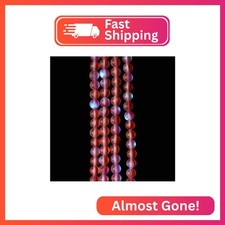 6mm Mystic Aura Quartz Gemstone Frosted Matte Titanium Red Rainbow Loose Round L