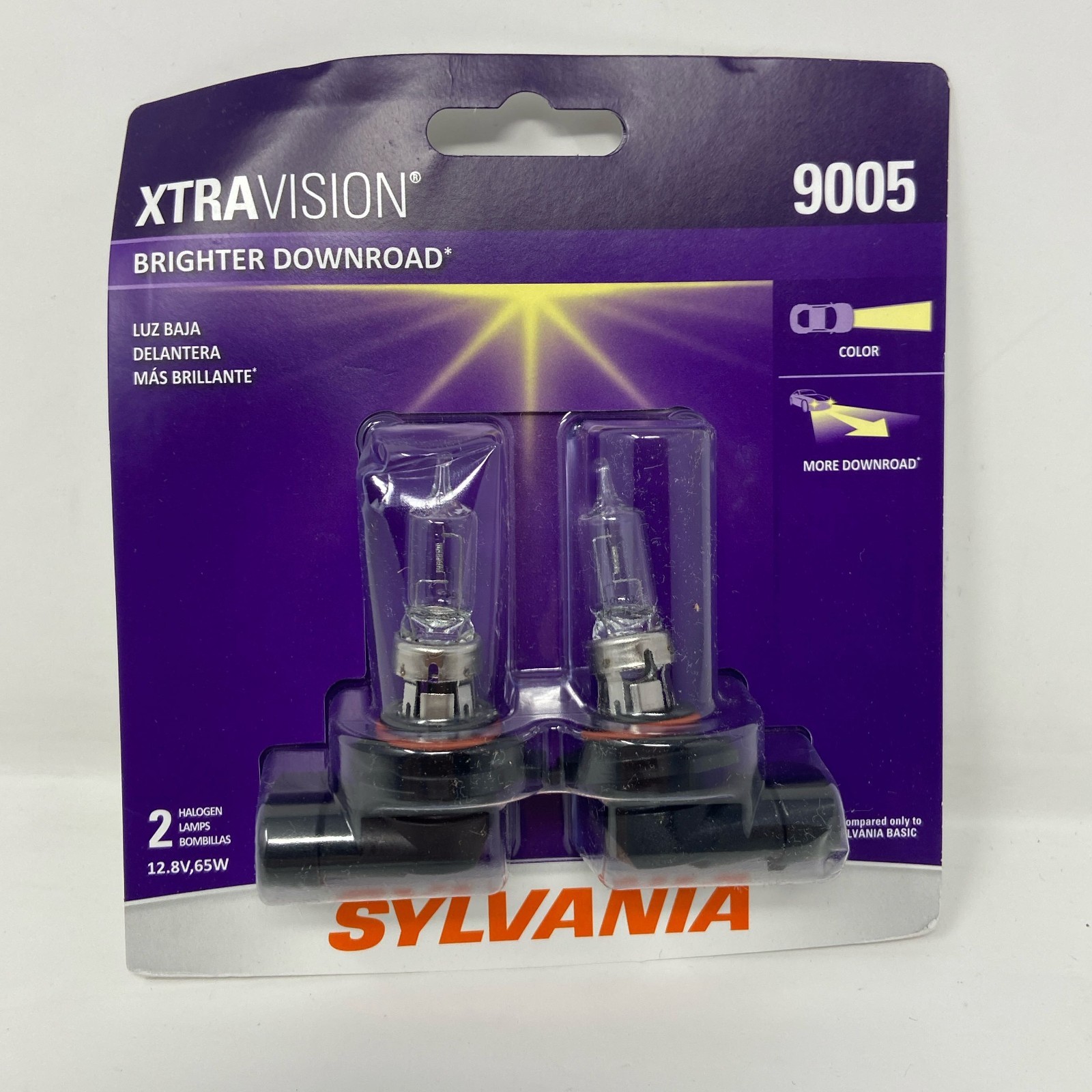 SYLVANIA XtraVision 9005 HB3 Halogen Headlight Bulbs 2-Pack, Clear/Warm White 32