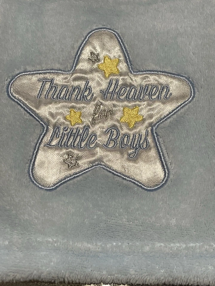 Manta Baby Starters Thank Heaven for Little Boys azul polar bordado estrella Foto 4 de 4