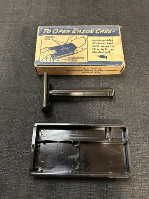 Vintage STAR Double Edge Safety Razor w/ Original Box USA Missing Lid