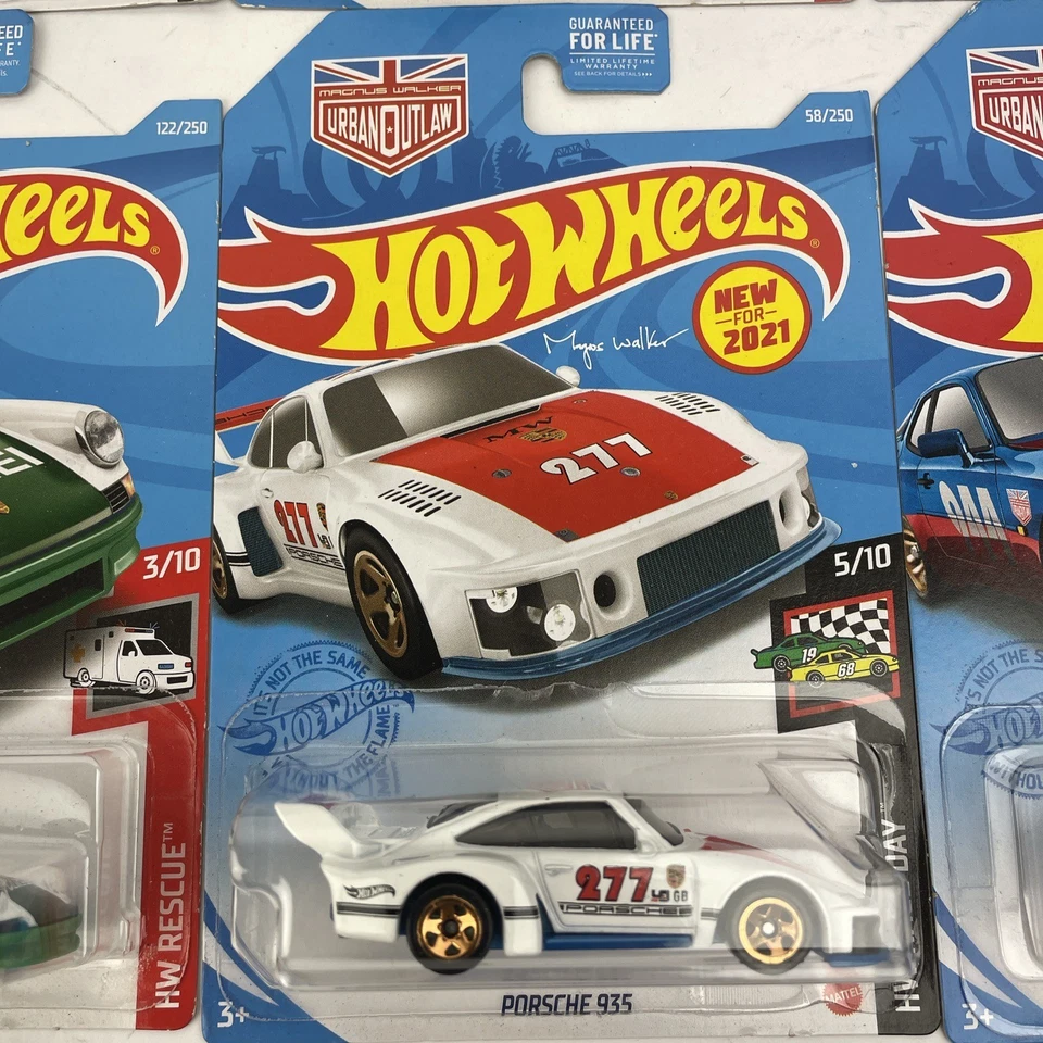 Lot of 6 HOT WHEEL PORSCHE 911 FJV41 WHITE GREEN Red POLIZEI 944 Turbo 935 - Image 4 of 4