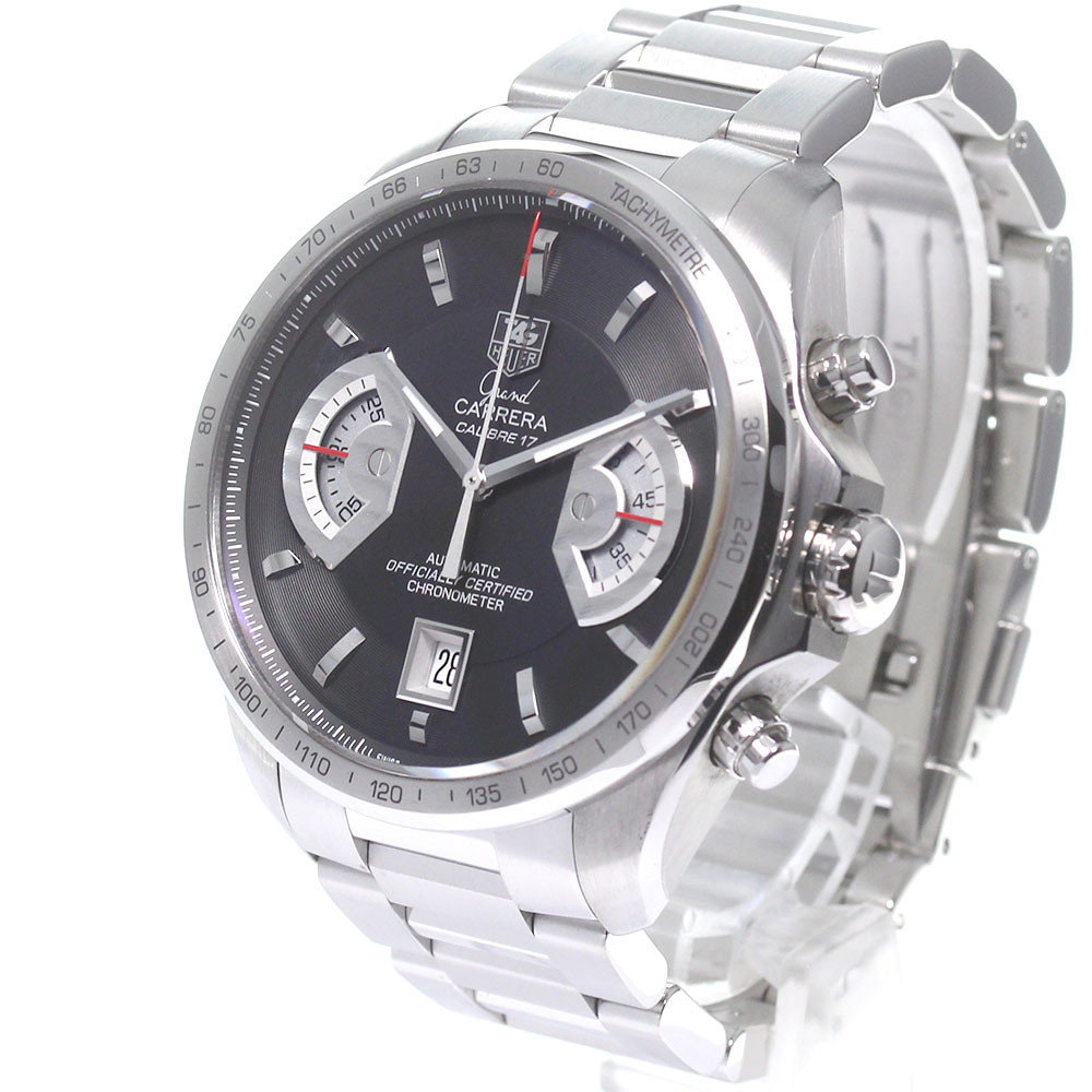 TAG Heuer Grand Carrera CAV511A Mens Black Dial Stainless Steel Watch