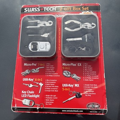 Swiss Tech 2 Gift Box Set Precision Pocket Sized Micro Multi Tools New In Box
