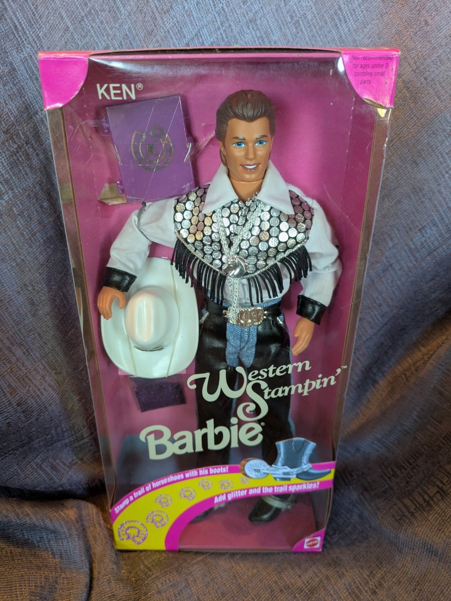Barbie Doll Western Stampin Ken Vintage 1993 Mattel New In Box