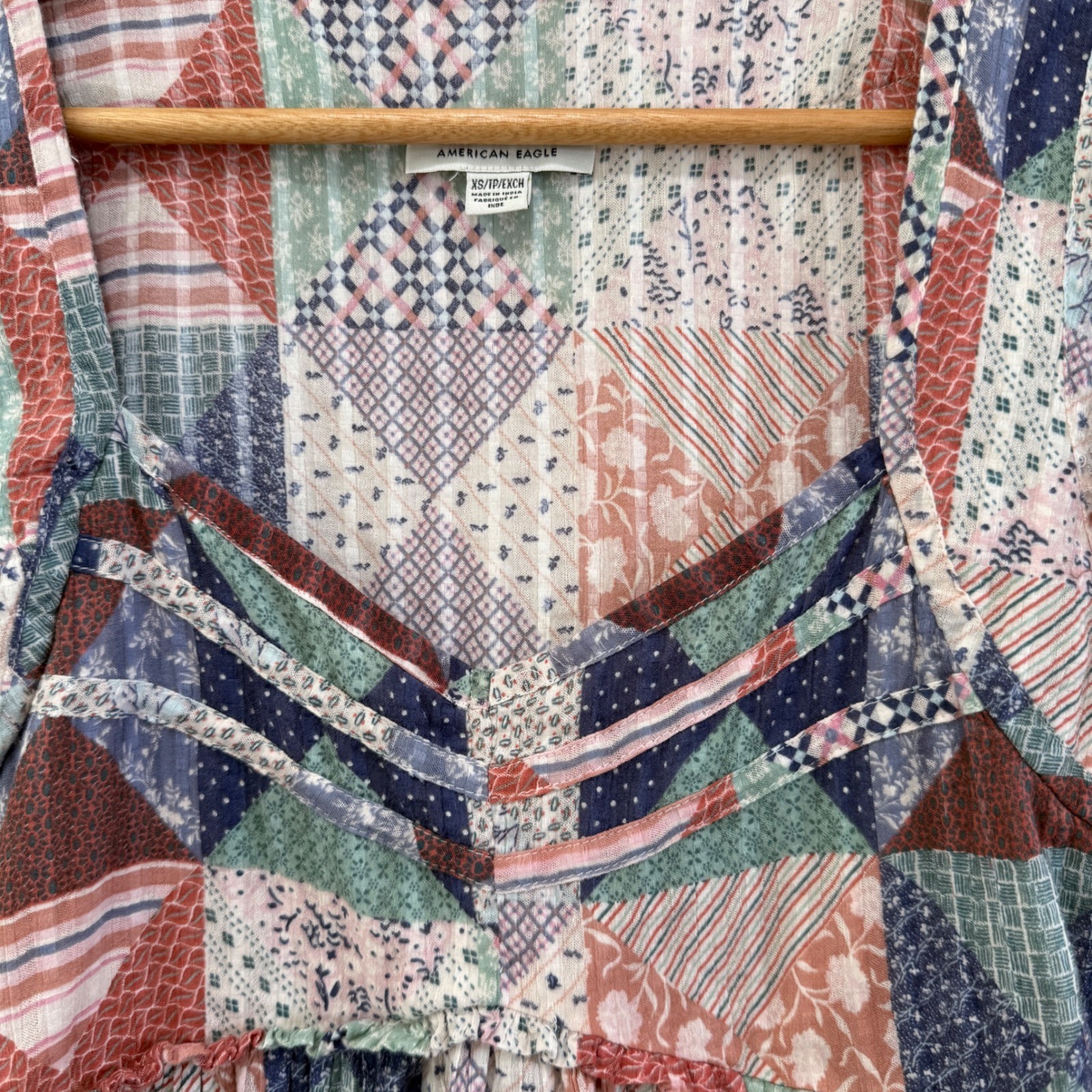 American Eagle Womens Boho Patchwork Colorful Bab… - image 3