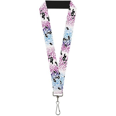 Buckle-Down Lanyard-1.0''-Leopard White/Pinks/Blues/Black 22'' x 1'' Mu (US IMPORT)