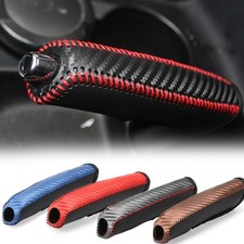 Carbon Fiber Car Leather Handbrake Cover Protective Sleeve Hand Brake Protection