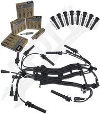 Tune Up Kit 16 Spark Plugs Ignition Wires & COP Boots