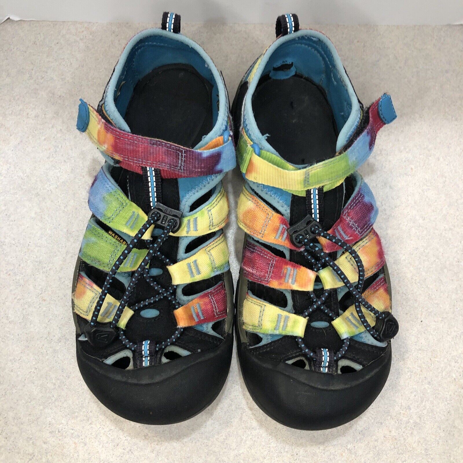 Sandali KEEN Newport H2 originali tie dye escursionismo impermeabili nero arcobaleno taglia 5