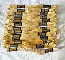 DMC 25 Mouline Special 8M Embroidery Thread Lot of 13 Yellow Ecru New
