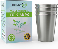 Stainless Steel Cups for Kids and Toddlers 8 Oz - Stainless Steel Sippy Cups for