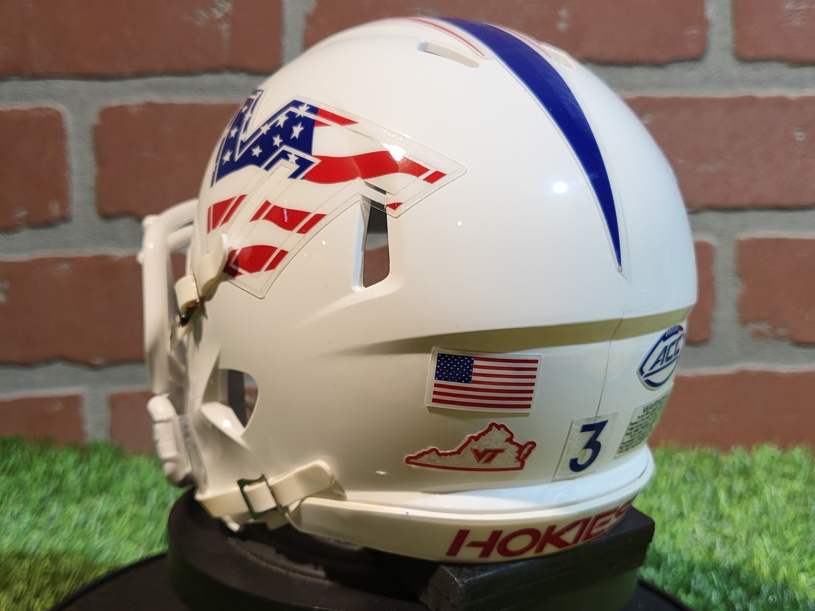 Virginia Tech Hokies Stars & Stripes Customized Riddell Mini Helmet