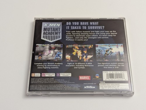 X-Men: Mutant Academy (Sony PlayStation 1, 2000) PS1 Complete CIB - Tested - Picture 2 of 3