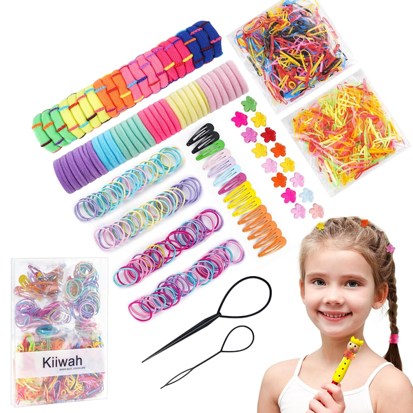 780 StüCk MäDchen Haarschmuck Set, Baby Haargummis Haarspangen Flower Mini Haarc-image