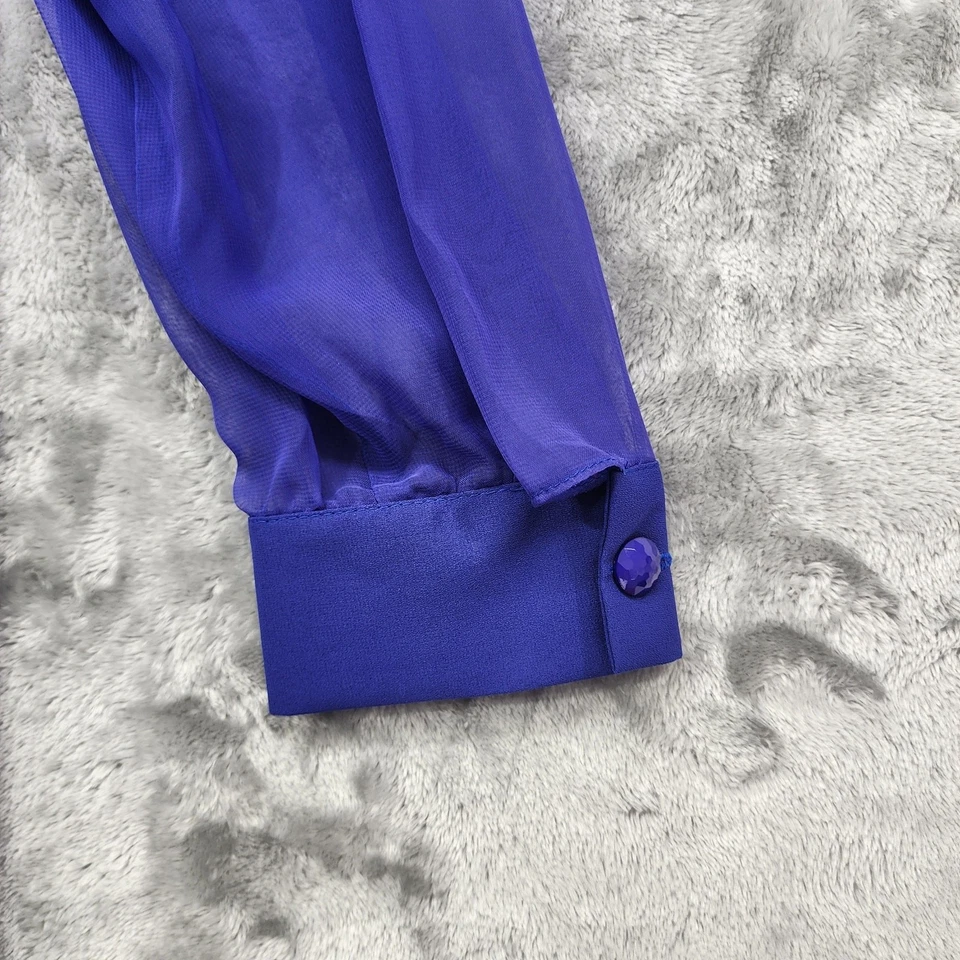 Vestido vintage de dama Hampton Nites para mujer 20 azul manga larga volantes dobladillo gasa Foto 3 de 4