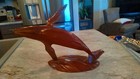 1992 K.A. Nyhus Black Walnut Wood Whale Carving Breaching