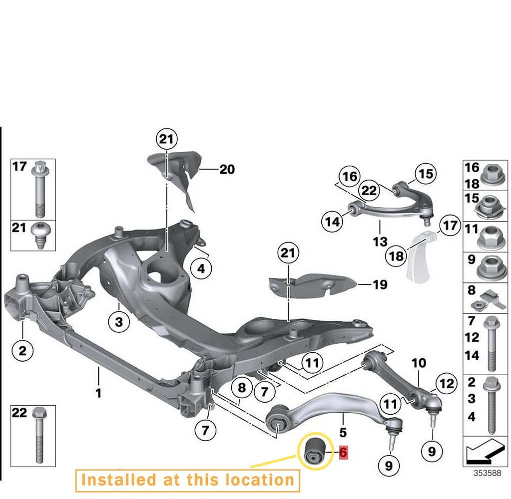 For Rolls-Royce Ghost WRAITH DAWN BMW Lower swing arm bushing OEM:31126775145