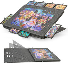 1500-Pc Tilting Puzzle Board with 8 Drawers  Cover, Adjustable Jigsaw Puzzle Ta