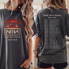 Hot Nine Inch Nails 2026 Tour Shirt, Garment-Dyed Rock Band Tee, Allsize