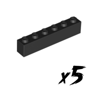 5x LEGO 3009   1x6 Stein   Brick   schwarz   black