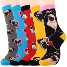 5 Pairs of Funny Cute Socks Gifts for Women Novelty Crew Socks Animal Food