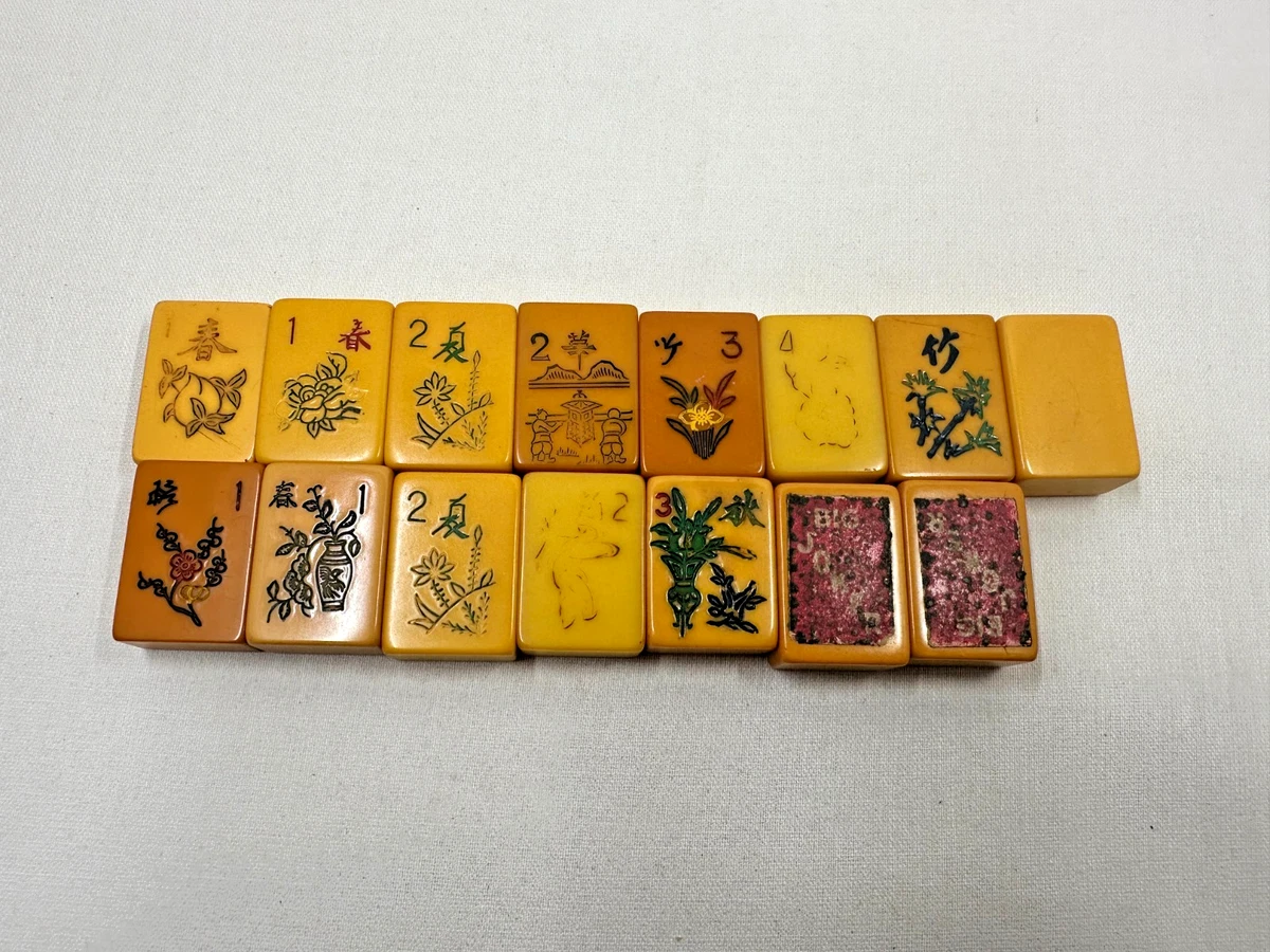 Ensemble Mahjong Vintage Art Déco – Bakélite, 152 Tuiles, 5 Plateaux, ES Lowe USA 1960