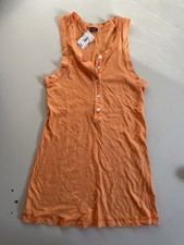 vintage y2k tank top splendid henley cotton orange 2000s NWT muscle mango medium