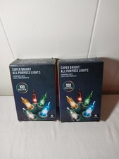 Super Bright All Purpose Holiday Lights 2 Lot 100 Ct Multicolor Indoor/Outdoor