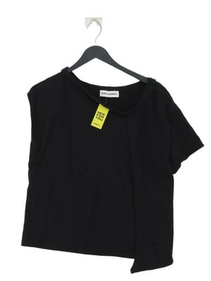 Pixie Market Damen T-Shirt M Schwarz 100% Baumwolle Kurzarm Rundhals Basic