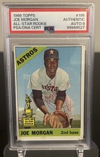 1966 Topps Joe Morgan All-Star Rookie RED INK Autograph #195 Astros PSA/DNA 9 