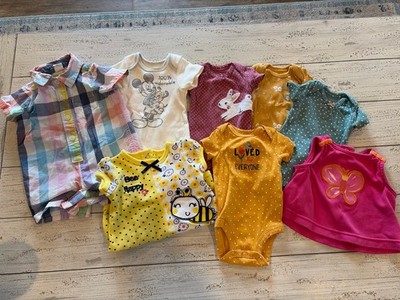 Baby Clothing Lot Newborn 0-3 Months Mixed Brands Bodysuits Bundle Cute