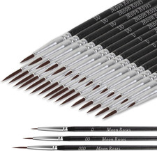 30 Pcs Miniature Detail Paint Brush Set, 3Rd Generation Tiny Liner Brushes, 3 Si