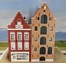 Two Faller BUILT Models -  Goods Storehouse #130966 & Townhouse w/Shop  #130993