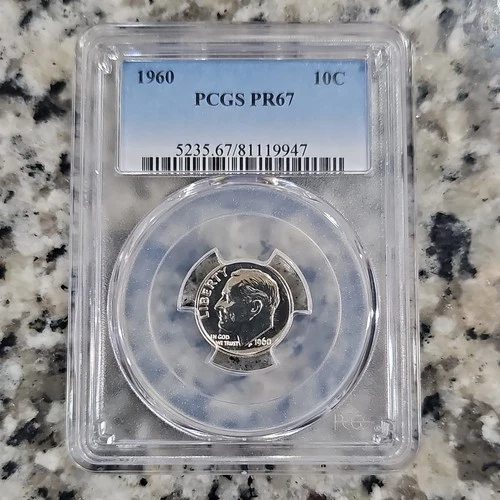 90% SILVER 1960 Roosevelt Silver Dime Proof PCGS PR67 Philadelphia Uncirculated