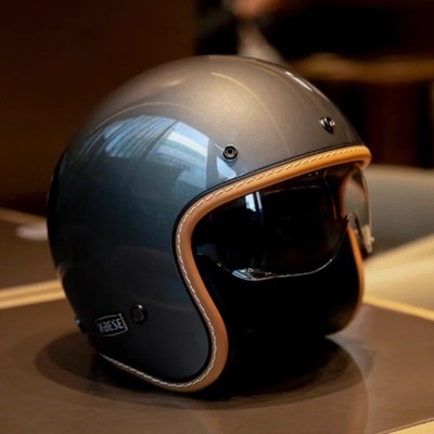 Retro 3/4 Open Face Motorbike Helmet Vintage Motorcycle Accessories Riding Casco