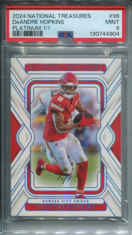 2024 National Treasures Deandre Hopkins Platinum 1/1 PSA 9 #96
